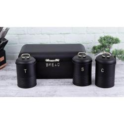 Berlingerhaus Chlebovka a dóza na potraviny sada 4 ks Black Silver Collection