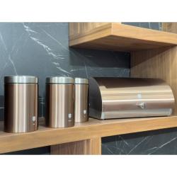 Berlingerhaus Chlebovka nerez se sadou 3 ks skladovacích nádob Metallic Line Rose Gold Edition