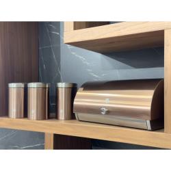 Berlingerhaus Chlebovka nerez se sadou 3 ks skladovacích nádob Metallic Line Rose Gold Edition