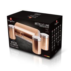Berlingerhaus Chlebovka nerez se sadou 3 ks skladovacích nádob Metallic Line Rose Gold Edition