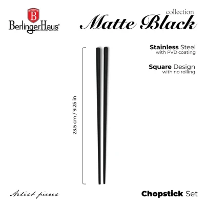 Berlingerhaus Čínské hůlky na jídlo sada 12 ks Matte Black Collection