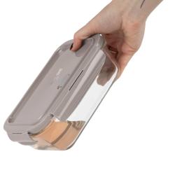 Berlingerhaus Dóza na potraviny s víkem skleněná sada 3 ks Taupe Collection