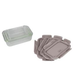 Berlingerhaus Dóza na potraviny s víkem skleněná sada 3 ks Taupe Collection