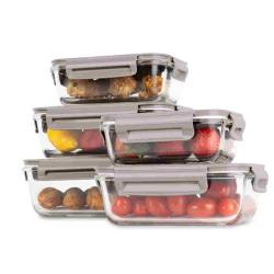 Berlingerhaus Dóza na potraviny s víkem skleněná sada 5 ks Taupe Collection