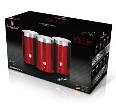 Berlingerhaus Dóza na potraviny sada 3 ks Burgundy Metallic Line