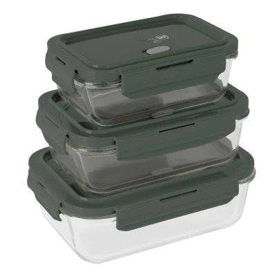 Berlingerhaus Dóza na potraviny sada 3 ks Matte Green Collection