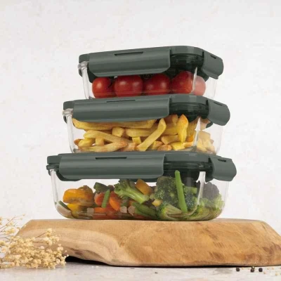 Berlingerhaus Dóza na potraviny sada 3 ks Matte Green Collection