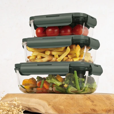 Berlingerhaus Dóza na potraviny sada 3 ks Matte Green Collection