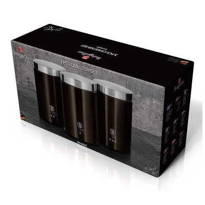 Berlingerhaus Dóza na potraviny sada 3 ks Shiny Black Collection