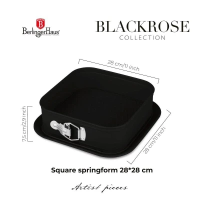 Berlingerhaus Forma na dort hranatá s titanovým povrchem 28 x 28 cm Matte Black Collection