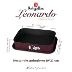 Berlingerhaus Forma na dort hranatá s titanovým povrchem 39x27 cm Leonardo Collection