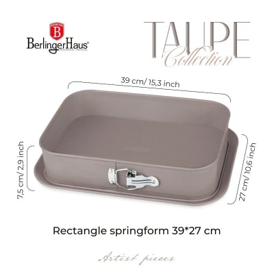Berlingerhaus Forma na dort hranatá s titanovým povrchem 39x27 cm Taupe Collection