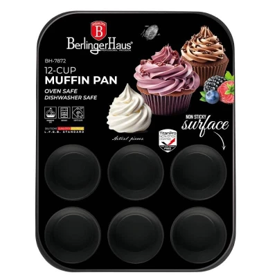 Berlingerhaus Forma na muffiny 12 ks s titanovým povrchem Carbon Pro Collection