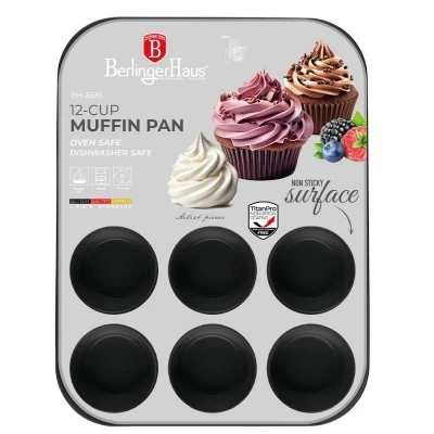 Berlingerhaus Forma na muffiny s nepřilnavým povrchem 12 ks Antracit Collection