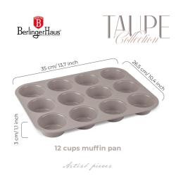 Berlingerhaus Forma na muffiny s nepřilnavým povrchem 12 ks Taupe Collection