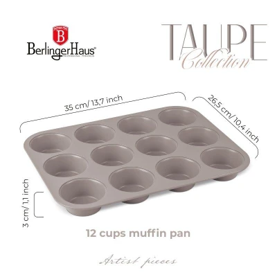 Berlingerhaus Forma na muffiny s nepřilnavým povrchem 12 ks Taupe Collection