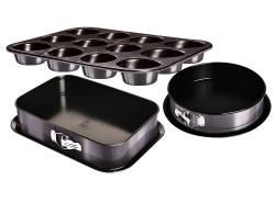 Berlingerhaus Formy na pečení s titanovým povrchem sada 3 ks Carbon PRO Line