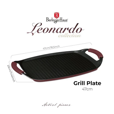 Berlingerhaus Grilovací deska s titanovým povrchem 47 cm Leonardo Collection