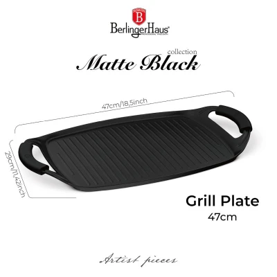 Berlingerhaus Grilovací deska s titanovým povrchem 47 cm Matte Black Collection