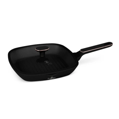 Berlingerhaus Grilovací pánev s titanovým povrchem a poklicí 28 cm Black Rose Collection