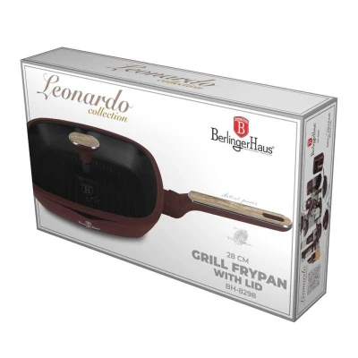 Berlingerhaus Grilovací pánev s titanovým povrchem a poklicí 28 cm Leonardo Nordic Collection
