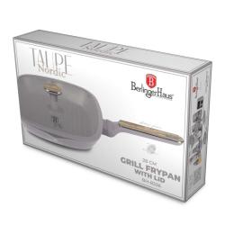 Berlingerhaus Grilovací pánev s titanovým povrchem a poklicí 28 cm Taupe Nordic Collection