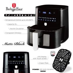 Berlingerhaus Horkovzdušná fritéza 8 l Matte Black Collection