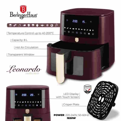 Berlingerhaus Horkovzdušná fritéza 8 l Matte Leonardo Collection