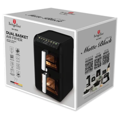 Berlingerhaus Horkovzdušná fritéza digitální dvojitá 4+6 l Matte Black Collection