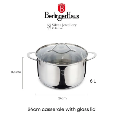 Berlingerhaus Hrnec s poklicí 24 cm nerez Silver Jewellery
