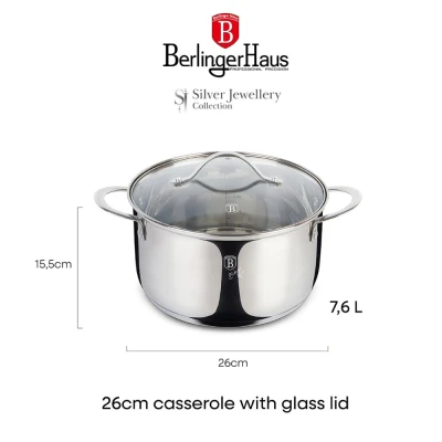 Berlingerhaus Hrnec s poklicí 26 cm nerez Silver Jewellery