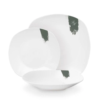 Berlingerhaus Jídelní sada talířů 18 ks Matte Green Collection bílá-zelená