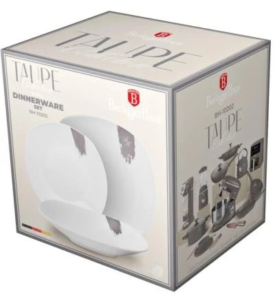 Berlingerhaus Jídelní sada talířů 18 ks Taupe Collection bílá-šedá
