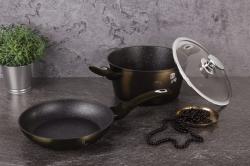 Berlingerhaus Kastrol s mramorovým povrchem 20 cm Shiny Black Collection 2 poklice