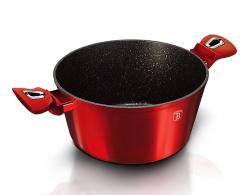 Berlingerhaus Kastrol s mramorovým povrchem a poklicí 20 cm Burgundy Metallic Line
