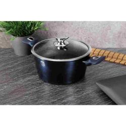 Berlingerhaus Kastrol s mramorovým povrchem a poklicí 24 cm Metallic Line Aquamarine Edition