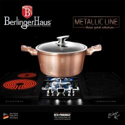 Berlingerhaus Kastrol s mramorovým povrchem a poklicí 24 cm Rosegold Metallic Line