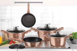 Berlingerhaus Kastrol s mramorovým povrchem a poklicí 24 cm Rosegold Metallic Line