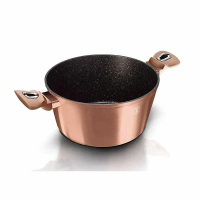 Berlingerhaus Kastrol s mramorovým povrchem a poklicí 28 cm Rosegold Metallic Line