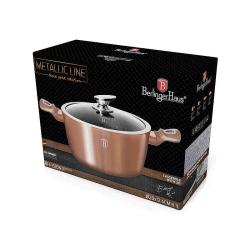 Berlingerhaus Kastrol s mramorovým povrchem a poklicí 28 cm Rosegold Metallic Line