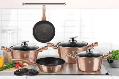 Berlingerhaus Kastrol s mramorovým povrchem a poklicí 28 cm Rosegold Metallic Line