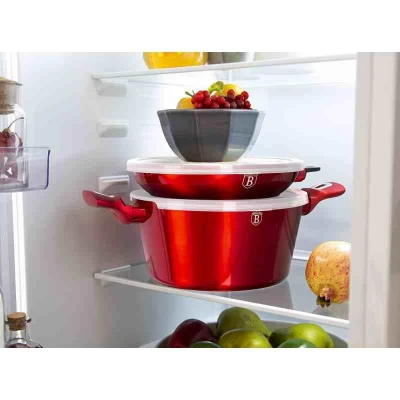Berlingerhaus BH-6192 Kastrol s mramorovým povrchem a poklicí 30 cm Burgundy Metallic Line