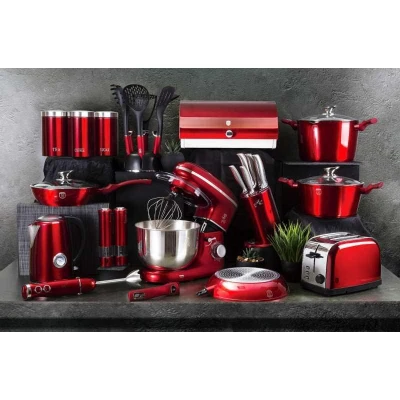 Berlingerhaus BH-6192 Kastrol s mramorovým povrchem a poklicí 30 cm Burgundy Metallic Line