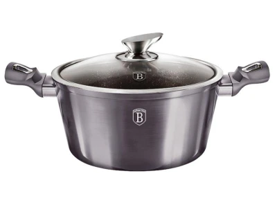 Berlingerhaus Kastrol s poklicí s mramorovým povrchem 20 cm Carbon PRO Line Berlingerhaus Kastrol s poklicí s mramorovým povrchem 20 cm Carbon PRO Line