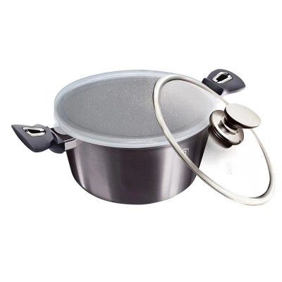 Berlingerhaus Kastrol s poklicí s mramorovým povrchem 20 cm Carbon PRO Line
