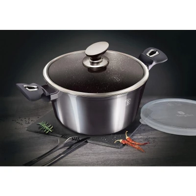 Berlingerhaus Kastrol s poklicí s mramorovým povrchem 20 cm Carbon PRO Line