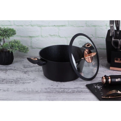 Berlingerhaus Kastrol s poklicí s mramorovým povrchem 24 cm Black Rose Collection