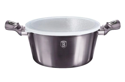Berlingerhaus Kastrol s poklicí s mramorovým povrchem 24 cm Carbon PRO Line