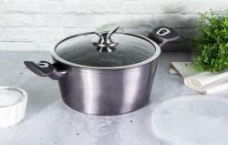 Berlingerhaus Kastrol s poklicí s mramorovým povrchem 24 cm Carbon PRO Line