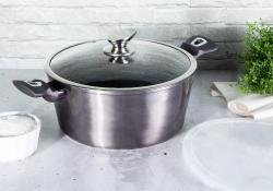 Berlingerhaus Kastrol s poklicí s mramorovým povrchem 28 cm Carbon PRO Line